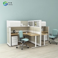 Bureau modulaire de cabine de poste de travail de 2 personnes de séparation de bureau avec le Cabinet aérien