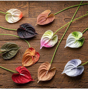 ดอกไม้ไหมขายดี พืชประดิษฐ์ยางนิ่ม ดอกแอนธูเรียมปลอม คุณภาพสูง แอนดราอีนัม ตกแต่งบ้าน - Product Image 4