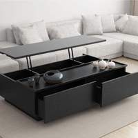Table basse en bois moderne et simple pour salon, avec rangement relevable rectangulaire, design pliable, respectueux de l'environnement