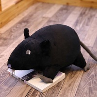Ensemble de jouets en peluche en forme de rat, noir, blanc, gris, trois tailles, avec moustaches duveteuses, poupée en peluche, OEM ODM, vente en gros personnalisée en vrac