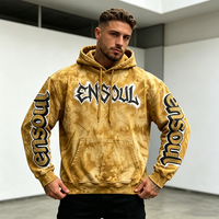 Sweat à capuche oversize vintage délavé à l'acide, imprimé graffiti DTG personnalisé, épais, à épaules tombantes, streetwear pour hommes