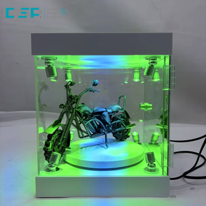 Vitrine d'exposition rotative de haute qualité avec éclairage LED pour figurines et modèles, fabriquée par DSP Vietnam Factory, en acrylique. - Product Image 4