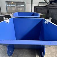 Bac à déchets en acier avec basculement, bac à déchets auto-vidant en acier robuste, revêtement galvanisé, bac à déchets basculant