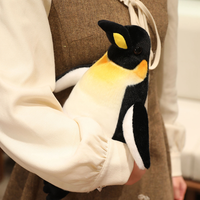 Peluche réaliste pingouin mignon, figurine animale, cadeau pour enfants, oreiller de sommeil à câliner
