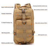 Sac à dos tactique de voyage personnalisé avec logo OEM, pour ordinateur portable, extérieur, unisexe, 25L, polyester, imperméable, tendance