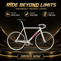 Vélo de course à pignon fixe en aluminium léger, vélo de piste à une vitesse, guidon ergonomique, vélo de course