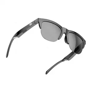 F06 kacamata pintar, Earphone Stereo headset ganda sentuh nirkabel, kacamata hitam Bluetooth untuk perjalanan berkendara
