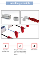 Détacheur portable rouge EAS Pin 5400Gs pour équipement antivol de supermarché, mini-détacheur d'étiquettes pour magasin de vêtements