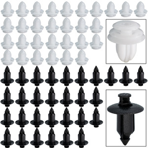 Plastic Rivet <b>Clips</b> 180pcs White Black For <b>Car</b> Door Panel Fender Bumper Trim Fasteners Honda Toyota Repair Replacement - Product Image 1