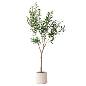 Árbol <span class=keywords><strong>de</strong></span> Olivo Artificial Grande Hoja <span class=keywords><strong>de</strong></span> Ficus Tronco <span class=keywords><strong>de</strong></span> Madera Hierba <span class=keywords><strong>de</strong></span> Seda Plástico Simulación Decorativo para el Hogar Paisajismo Exterior <span class=keywords><strong>Casa</strong></span> en Maceta - Product Image 4