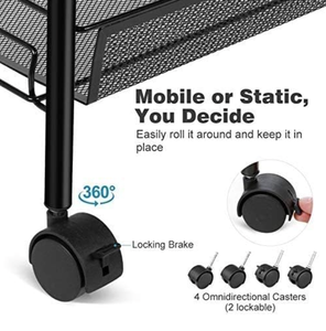 Carrito de Almacenamiento Rodante de 5 Niveles con Ruedas, Carrito Multiusos con Estantes Organizadores para Cocina, Baño y Oficina - Product Image 4