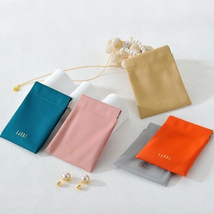 New Arrival Custom Pu Leather Jewelry Packaging <b>Pouch</b> Pink Black <b>Drawstring</b> <b>Pouch</b> - Product Image 2
