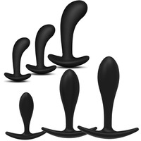 Ensemble de 3 Dildos en Silicone pour Hommes/Femmes, Bâton de Massage, Plug Anal, Jouets Sexuels pour Adultes