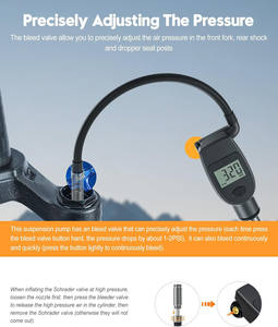 Mini <span class=keywords><strong>pompe</strong></span> à vélo Portable à <span class=keywords><strong>Double</strong></span> <span class=keywords><strong>Action</strong></span> à volume élevé gonfleur de fourche avant haute pression jauge de pneu pratique pour le gonflage de vélo - Product Image 4