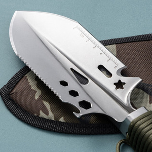 <b>Multi</b> Functional Stainless Steel <b>Camping</b> Knife Drop Point Blade Serrated Edge Nylon Handle Outdoor Survival <b>Tool</b> - Product Image 3
