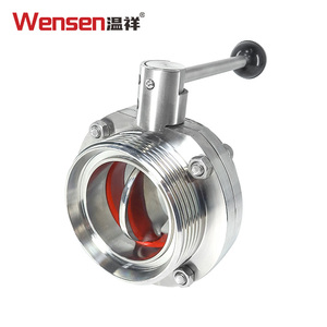 Wensen 304 316 SS Male Threaded Butterfly <strong>Valve</strong> with Silicone Gasket for DIN/SMS Industrial Pipeline Regulation - Product Image 1