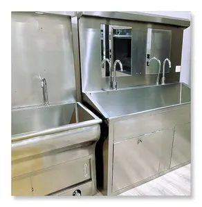 Medical SUS Washing Trough for Operating Room Surgical Scrub Sink with Sensor Taps Soap Dispenser