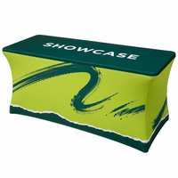 Housse de table festive populaire, imprimée par sublimation, imperméable, avec logo, en polyester extensible et spandex, pour événements publicitaires
