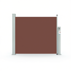 Store latéral marron avec support gris, protection pour porte et fenêtre, design minimaliste, facile à installer - Product Image 1