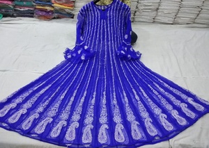 เดรส anarkali มีสไตล์ที่สวยงาม | ชิคาคาริริอัลโลเวอร์พร้อมงานปักด้ายหนาชุดประจำชาติล่าสุดสำหรับผู้หญิง - Product Image 2