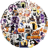 50 autocollants en vinyle à thème Halloween, imperméables en PVC, pour décorer ordinateurs portables, guitares, bagages, pour adolescents et adultes