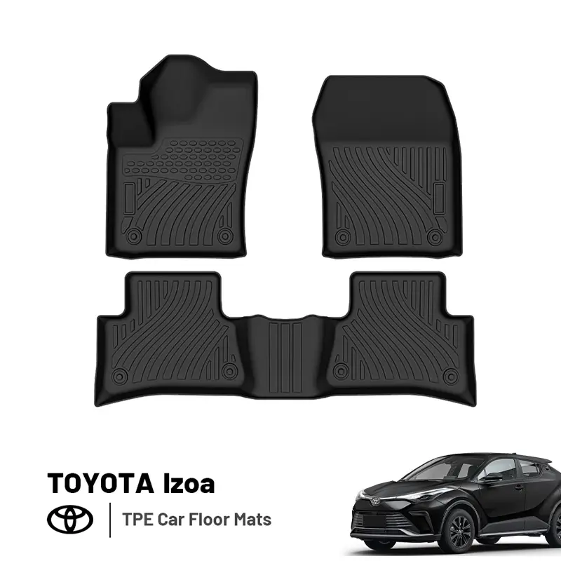 Alfombrillas de TPE 3D para protección contra todo tipo de clima, alfombrillas de pie de TPE para coche personalizadas fáciles de limpiar para Toyota lzoa