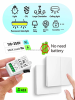 Interrupteur sans fil auto-alimenté 433 MHz sans batterie, étanche IP44, AC 110-250V 10A pour lampe murale et portail - Vente en gros