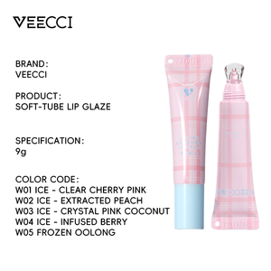 Brillo labial transparente cristalino VEECCI, brillo labial para rostro, hidratante de larga duración, brillo radiante con un toque. - Product Image 2