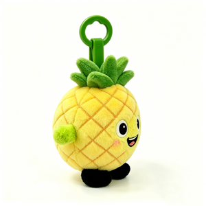 Customized Smiling face pineapple plush keychain,Yellow pineapple plush <b>charm</b>,Pineapple-shaped plush <b>keyring</b> - Product Image 3