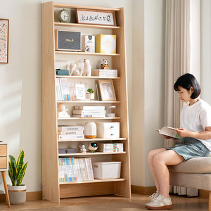 <b>Solid</b> <b>wood</b> bookshelf, wall-mounted shelf, floor-standing, multi-tiered, simple storage for office, living room, home, and - Product Image 2