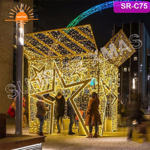 Noël RVB personnalisé LED 3d sculpture éclairage boîte-cadeau de Noël lumières à thème géant pour la décoration de centre commercial - Product Image 5