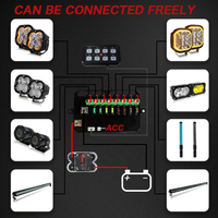 APP Control 8 Gang Switch Panel RGB Regulable Auto Vehicle Power Plus Circuit Relay Management System