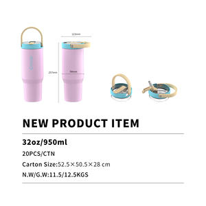 Taza de Viaje Emode OEM Design de 32 oz con Pajita Abatible Antipolvo, <span class=keywords><strong>Vaso</strong></span> Térmico de Acero Inoxidable con Asa de Transporte Fácil - Product Image 5