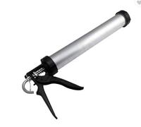 Pistola Dispensadora Manual de Pegamento de Aleación Plateada de 600ml con Émbolo de Varilla Hexagonal, Cubeta de Vidrio Blando, Grado Industrial YG DG-01A, Relación de Empuje 8:1