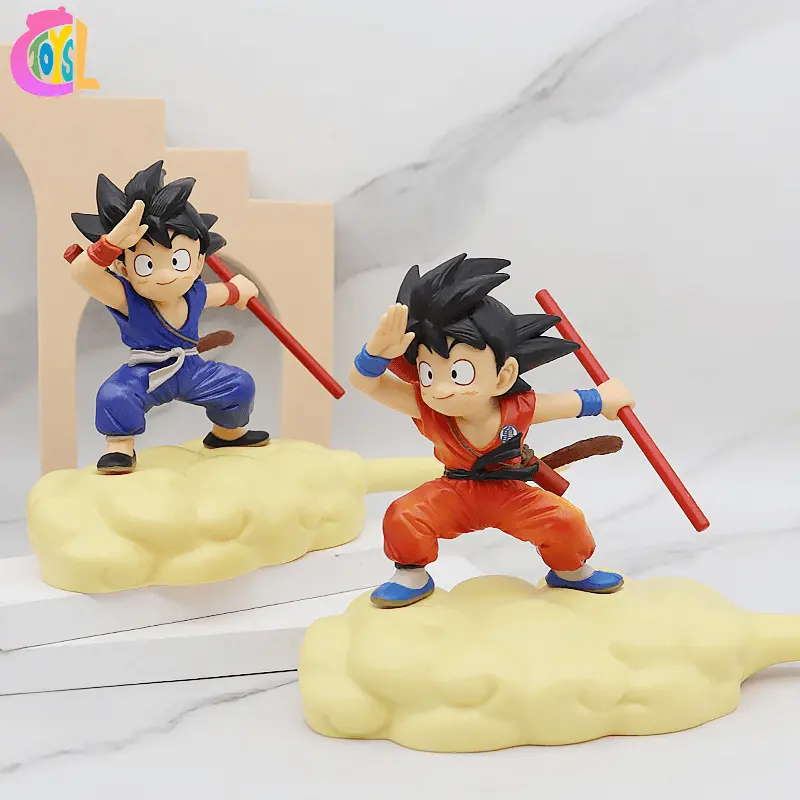 Figuras de acción de 2 estilos, adornos de coche de anime japonés, modelo de juguete de Goku de hildhood