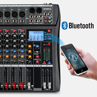 Console de mixage audio professionnelle 8 canaux avec lecteur MP3 USB, alimentation fantôme 48V, mixage sonore DJ pour scène, studio, DJ, streaming
