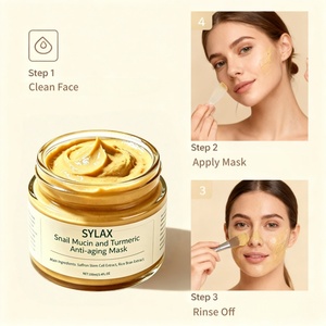 Masque visage anti-âge SYLAX avec mucine d'escargot, curcuma, soin hydratant nourrissant naturel pour femmes, anti-rides, éclaircissant - Product Image 6