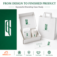Kit d'emballage de café personnalisé en PE blanc minimaliste et recyclable avec sacs à fond plat et pochettes – Coffret cadeau pour torréfacteur