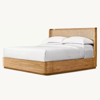 Lit de luxe en bois massif pour chambre à coucher, mobilier moderne en bois massif pour hôtel, ensembles de meubles de chambre pour villa et appartement