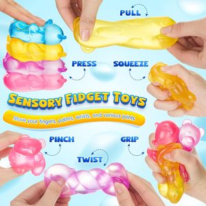 Wholesale Custom Bear <b>Squeeze</b> Bear Maltose Fidget Stress <b>Ball</b> Toys Custom Logo Printed Unisex Products Transparent Sugar Bear - Product Image 3