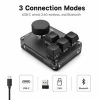SIKAI Kablosuz 4 Tuşlu 1 Düğmeli Programlanabilir Tuş Takımı BT 2.4G RGB Hızlı Erişim Kontrol Cihazı Ses Kontrolü Düzenleme Verimliliği için