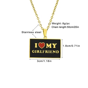Collares <span class=keywords><strong>de</strong></span> Acero Inoxidable con Colgante <span class=keywords><strong>de</strong></span> Letras <span class=keywords><strong>para</strong></span> el Día <span class=keywords><strong>de</strong></span> San Valentín, con la Frase 'I Love Me', 'My Dad', 'Mom', 'Emo', 'Boyfriend', 'Girlfriend', Joyería Moderna al por Mayor - Product Image 4