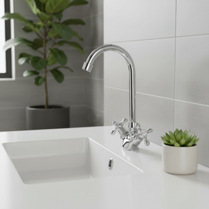 Robinet de cuisine en cuivre rotatif NES--KT15 - Double poignée, eau chaude et froide, commande <span class=keywords><strong>universelle</strong></span> - Product Image 4