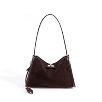 Tas Selempang Kulit Suede Vintage, Tas Bahu Wanita, Tas Tangan Desainer, Grosir Pabrik, Logo Custom