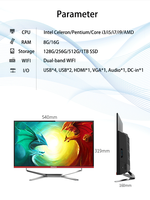 PC tout-en-un 23,8'' 24'' Core i7 10750H 8 Go 16 Go de RAM 512 Go SSD OEM Ordinateur de bureau AIO Monobloc Tout-en-un