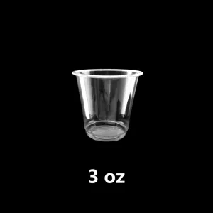 Mini copo descartável de salada 3oz/90ml, copo pequeno de plástico para molho de salada com tampas