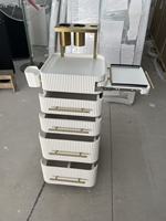 Chariot de rangement roulant haut de gamme pour salon de coiffure, avec 5 tiroirs pour le rangement et l'organisation des outils de coiffure