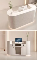 Bureau de réception moderne pour salon de beauté avec comptoir de caisse, table de réception blanche économique pour bureau