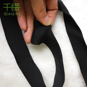 Wk006 nhà máy bán buôn 150 <span class=keywords><strong>D</strong></span> Polyester <span class=keywords><strong>d</strong></span>ệt kim màu đen <span class=keywords><strong>Ribbon</strong></span> - Product Image 3