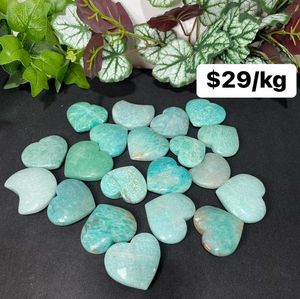 Piedra de Amazonita en Forma de Corazón, Cristal Natural Pulido de Alta Calidad al por Mayor, para Decoración del Hogar - Product Image 6